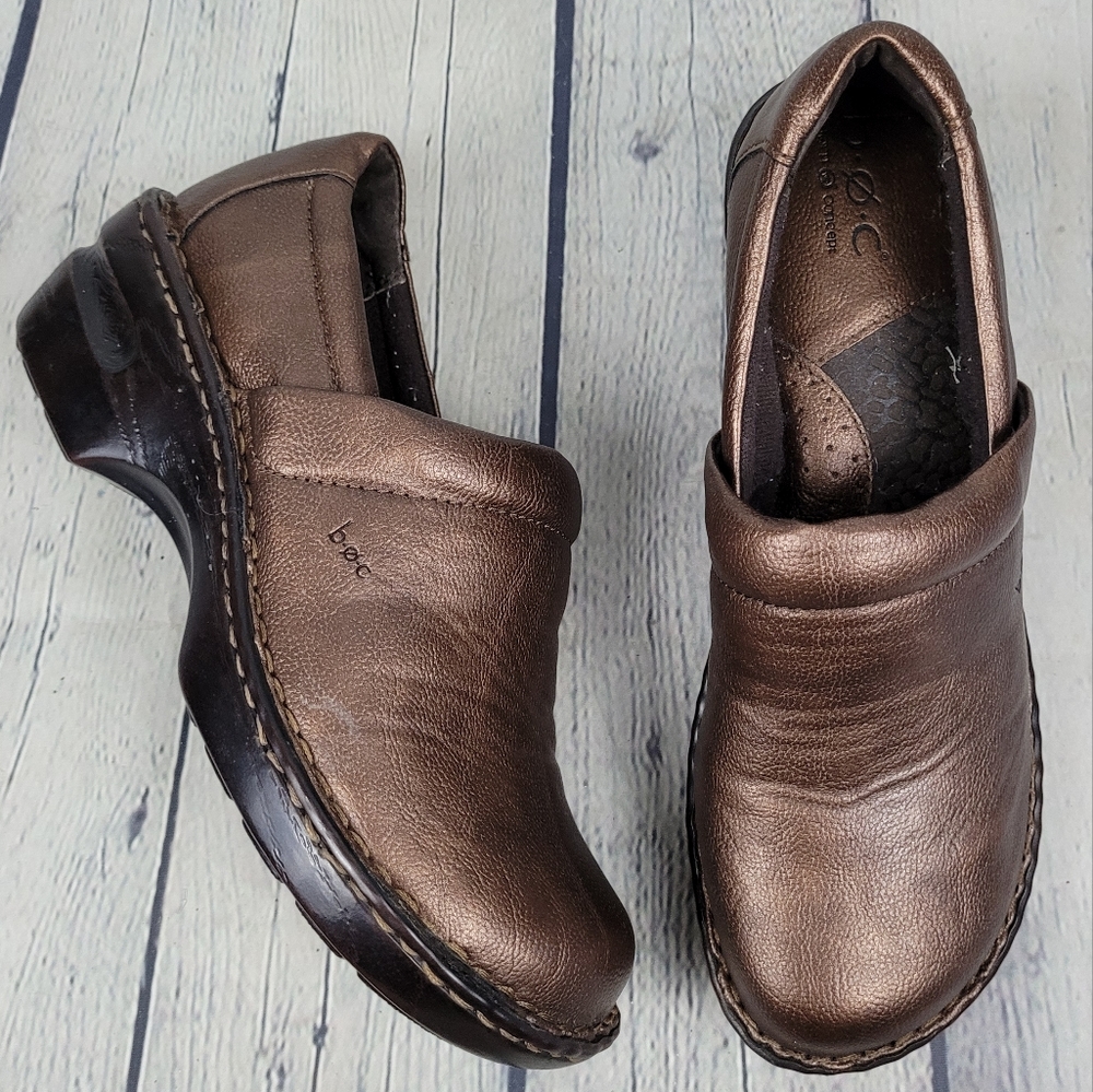 B.O.C. | vegan/faux metallic leather slip-on clog shoes